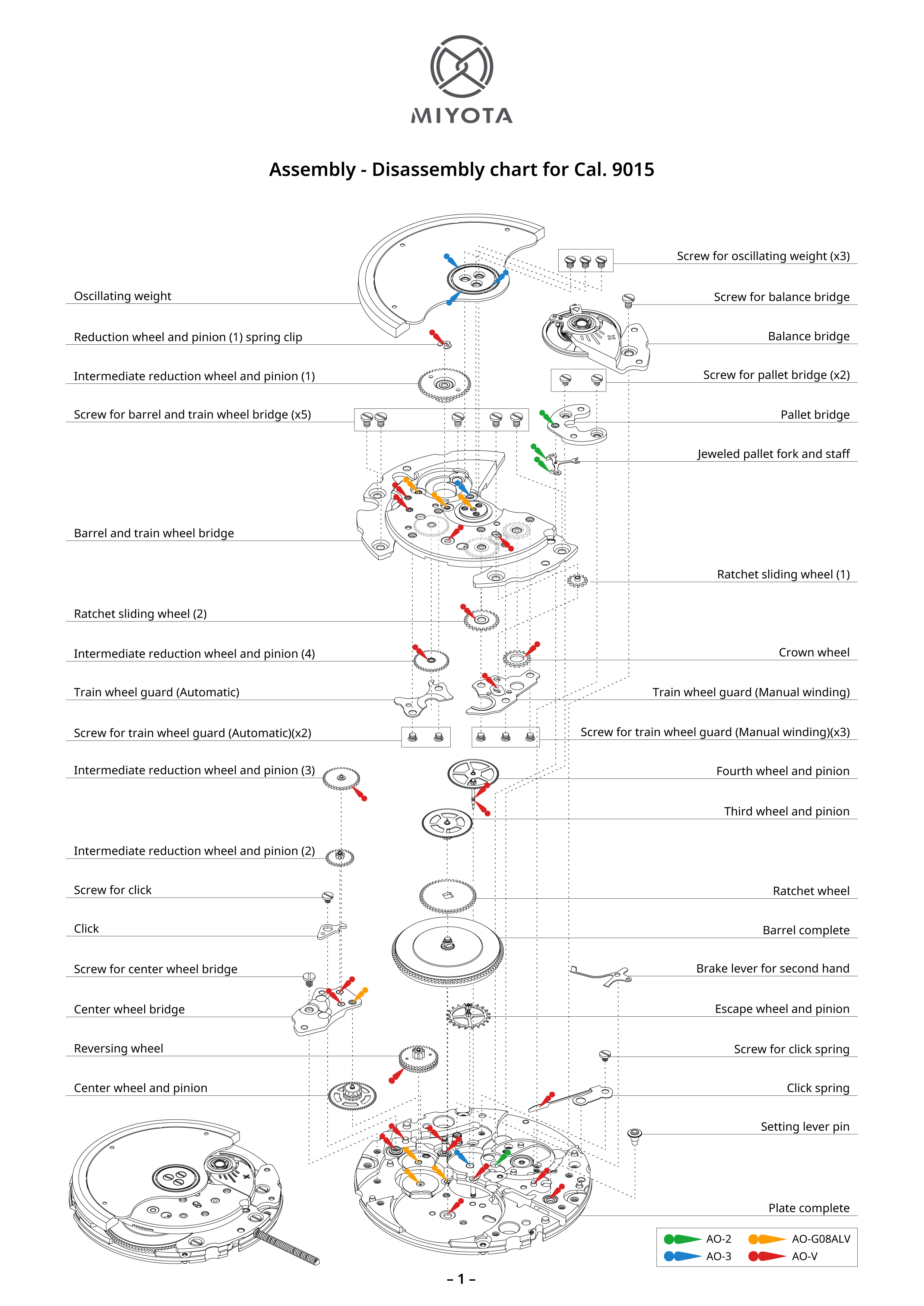 9015 Premium Automatic Movements MIYOTA MOVEMENT