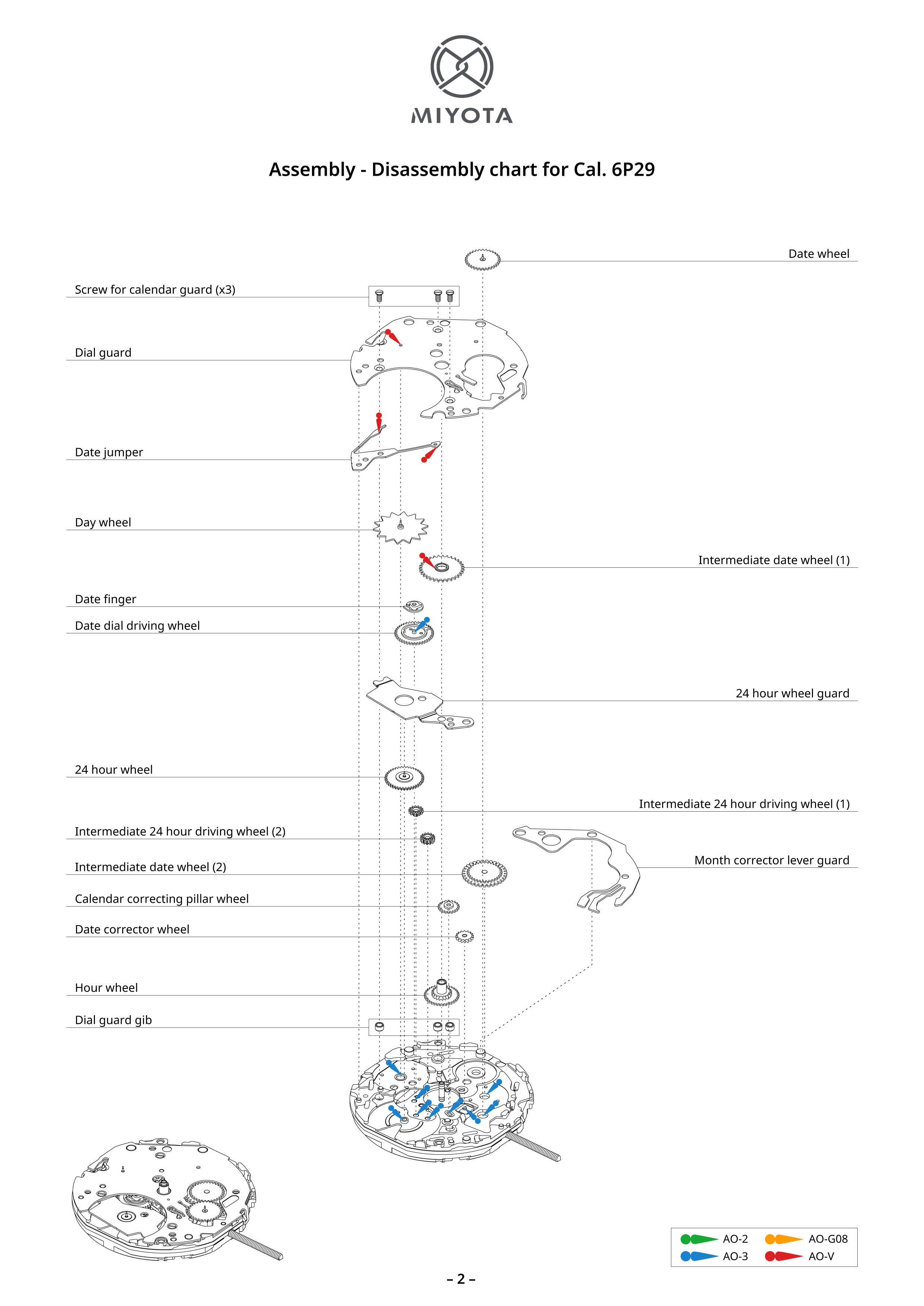 6P29 Multi Function Movements MIYOTA MOVEMENT